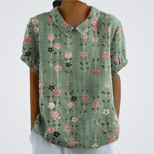 Natalie | Vintage bloemenblouse met kraagje