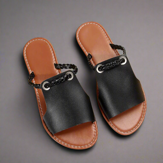 Katelina | Handgemaakte platte sandalen
