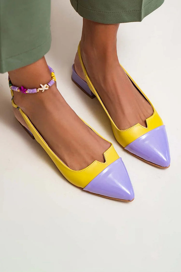 VITTORIA | Elegante ballerina's met spitse neuzen en twee-tone details voor een verfijnde stijl