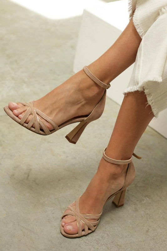 Marona™ | Elegante patchwork sandalen met ronde neus en slanke hak voor een verfijnde stijl
