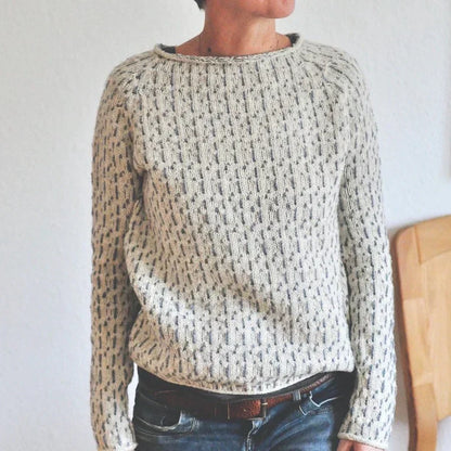 Victoria | Elegante Grijze Trui met Bootneck