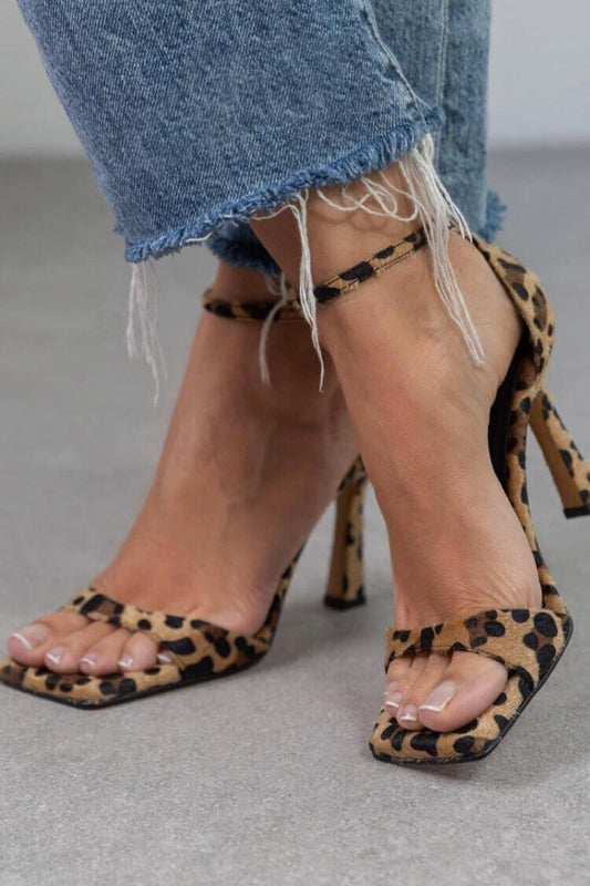 AFRIKA | Elegante Hoge Hak Dierenprint Sandalen voor een Chic en Unieke Look