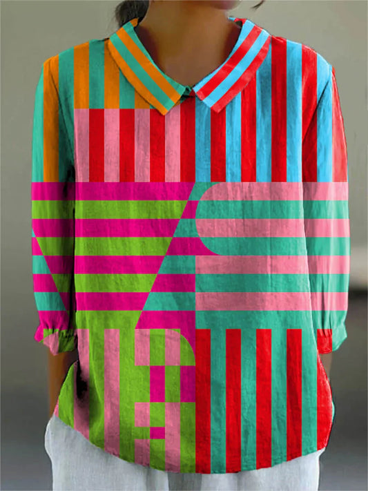 Elle | Vintage Kleurrijke Blouse