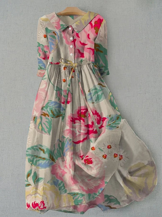Livia - Elegante Korte Mouwen Bloemenjurk