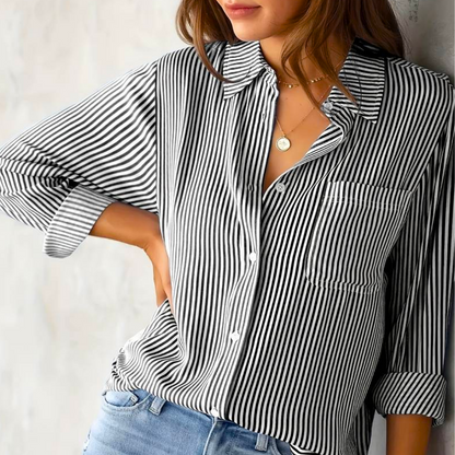 Langarmige gestreepte blouse