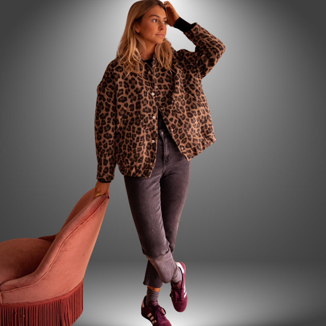 Bonnie | Handgemaakte leopardprint jas