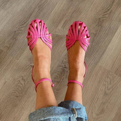 SOLE | Elegante geweven platte sandalen voor een verfijnde uitstraling