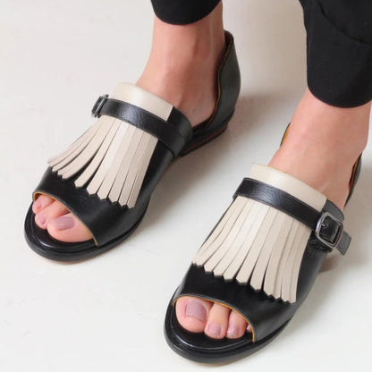 LUCREZIA | Elegante Platform Sandalen met Trendy Franje