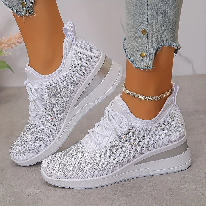 Giselle – Orthopedische Sneakers met Sprankelende Strassstenen