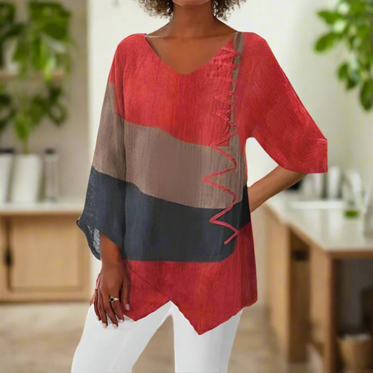 Lichte zomerblouse met kleurrijke print