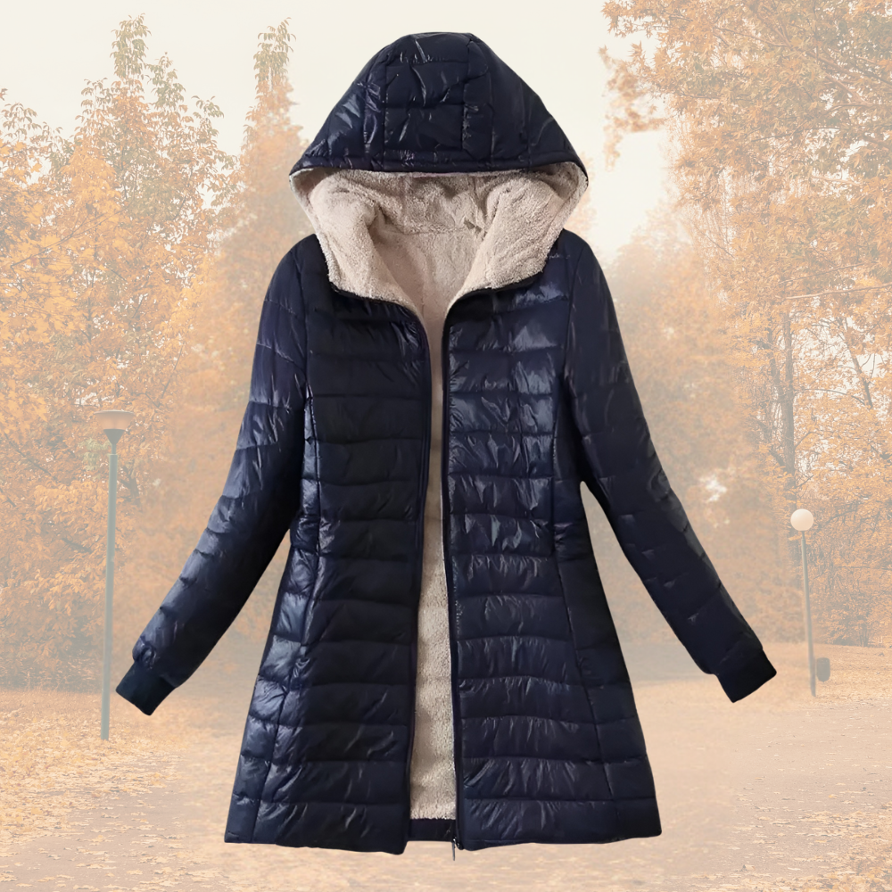Rowena | Warme Gewatteerde Winterjas met Capuchon