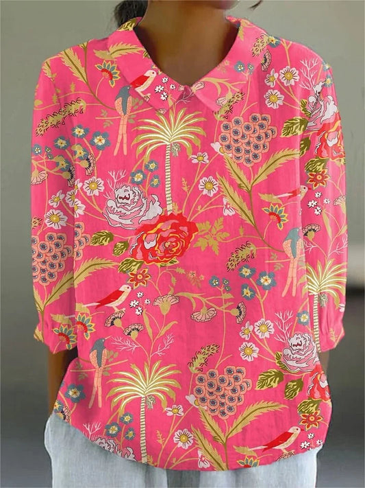 Elle | Vintage Kleurvolle Blouse