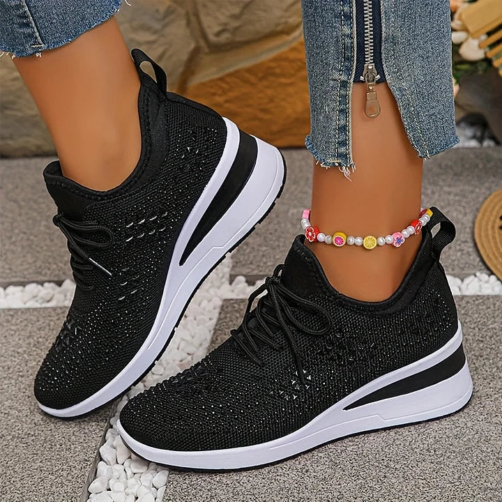 Giselle – Orthopedische Sneakers met Sprankelende Strassstenen