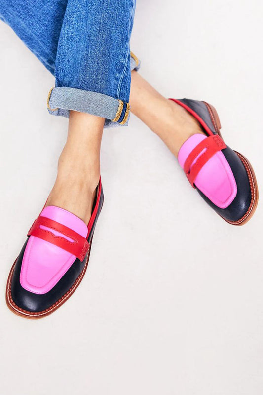 Faius™ | Zachte zwarte loafers met levendige gekleurde details voor een unieke stijl