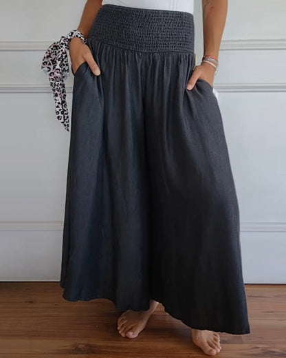 Elizabeth - Elegante Hoge Taille Wijde Pantalon