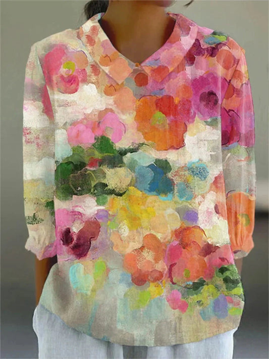 Elle | Vintage Kleurige Blouse