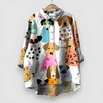 Wendy | Blouse met hondenprint