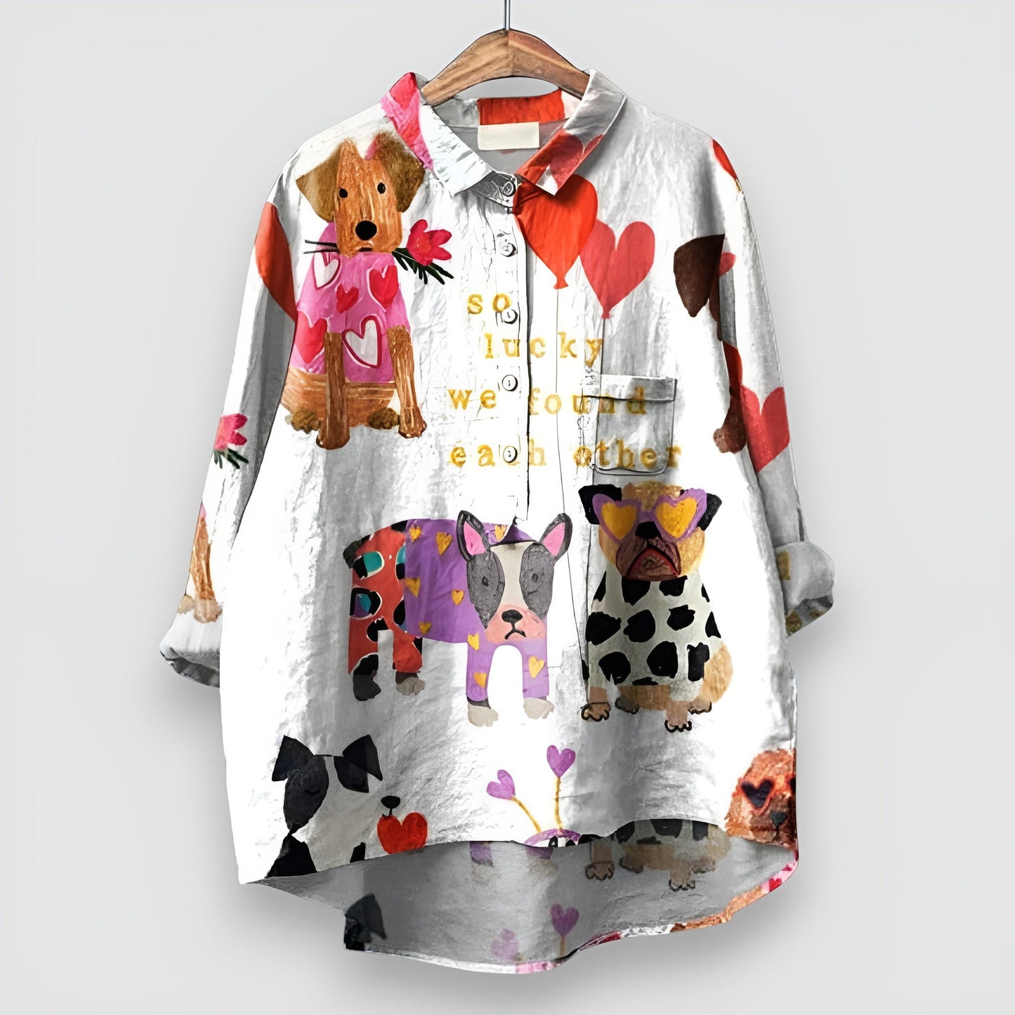 Wendy | Blouse met hondenprint