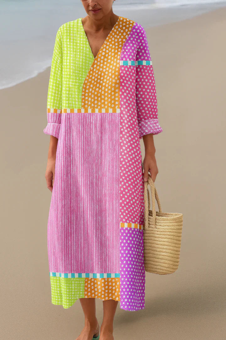 ELARA | KLEURRIJK PATCHWORK JURK