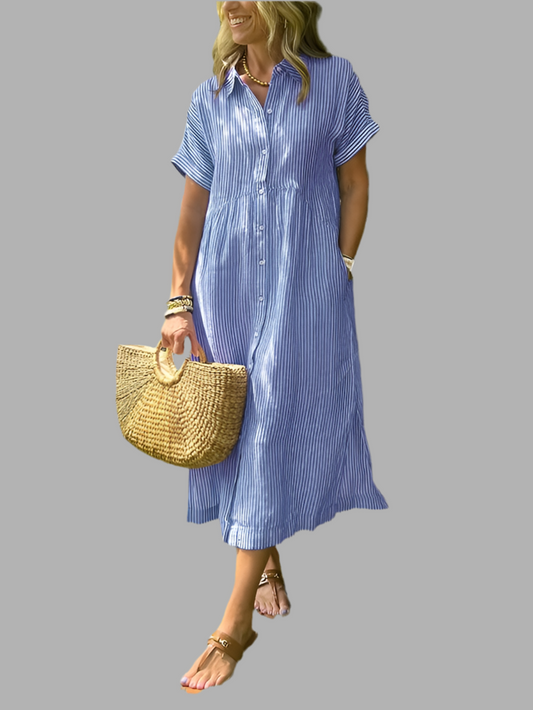 Angela | Gestreepte Maxi-Jurk