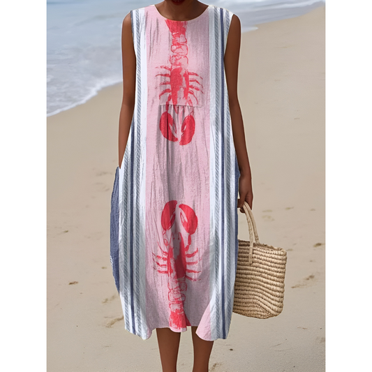 Lorena – Coastal Catch Mouwloze Jurk