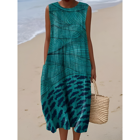 Nayeli – Ocean Current Mouwloos Jurk
