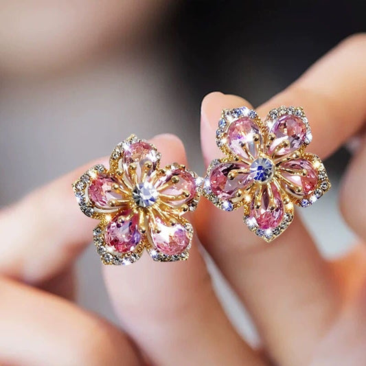 Multikleurige Zirconia Oorbellen in Zilver