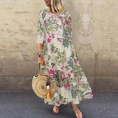 Denize | Chique maxi-jurk met bloemenprint