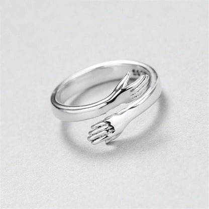Verstelbare Zilveren Hug Ring