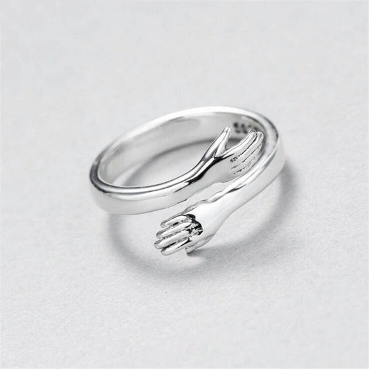 Verstelbare Zilveren Hug Ring