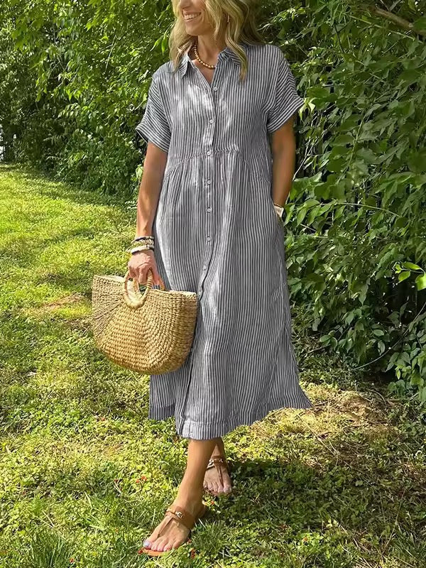 Angela | Gestreepte Maxi-Jurk