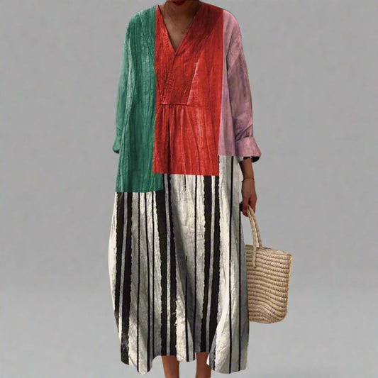 Karin | Gestreept Maxi-jurk