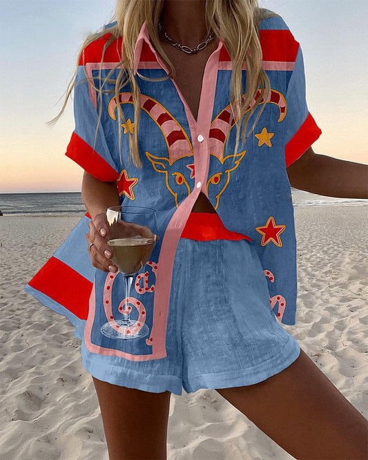 Jorelle | Bedrukte 2-delige Zomerset