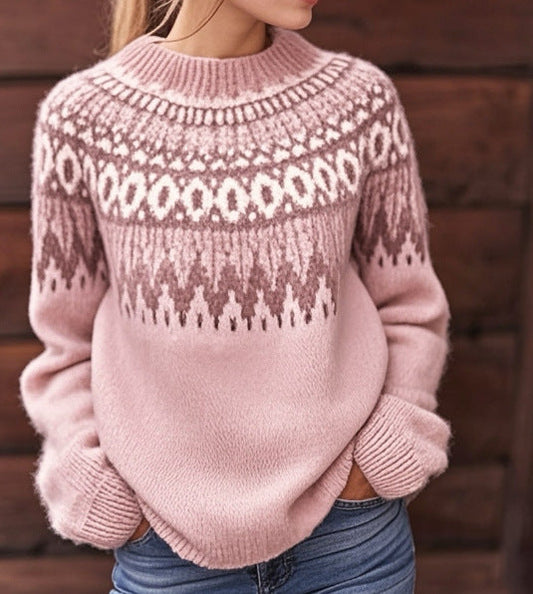 Gerda | Roze trui met print
