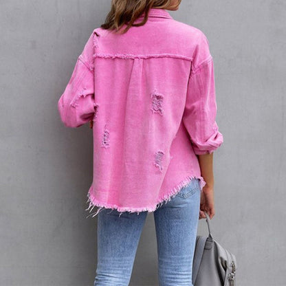Natalia | Trendy ripped denim jack