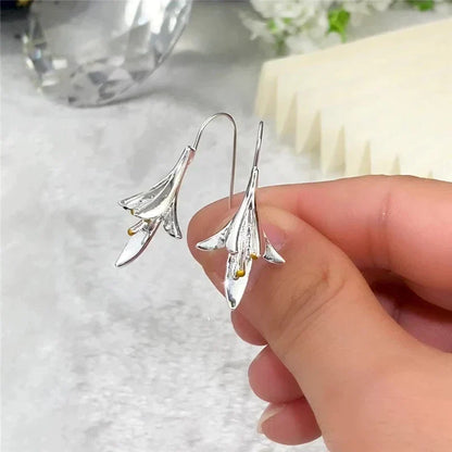 Oorbellen met Bloemen in Zilver