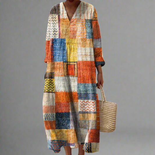 Hazel | Patchwork Harmonie Boho Maxi Jurk
