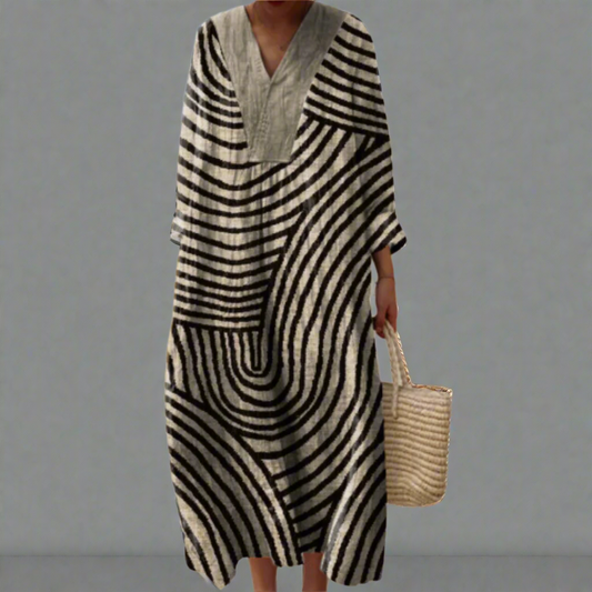 Irene | Monochrome Labyrint Maxi Jurk