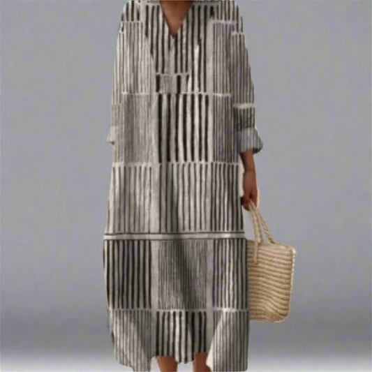 Margot | Monochrome Maxi Jurk