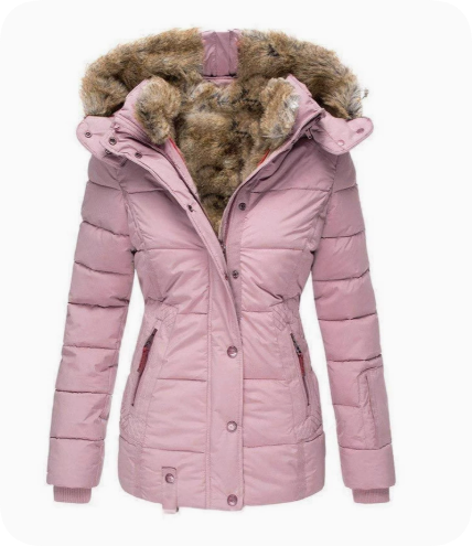 Sabrina | Slim fit winterjas met capuchon en kraag