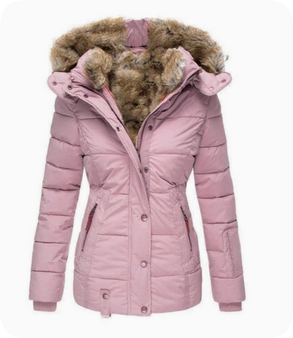 Sabrina | Slim fit winterjas met capuchon en kraag