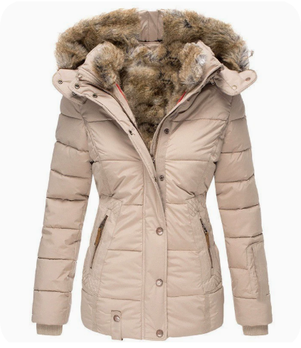 Sabrina | Slim fit winterjas met capuchon en kraag