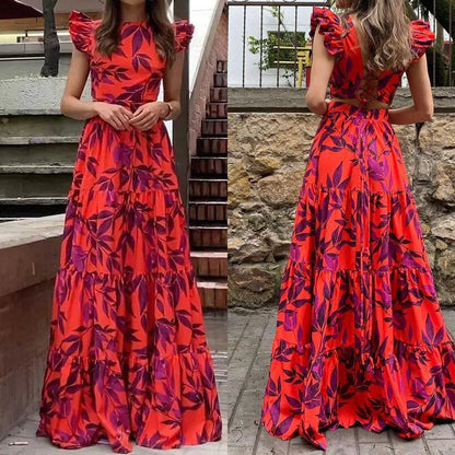 Valerie | Elegante maxi-jurk met tropische print