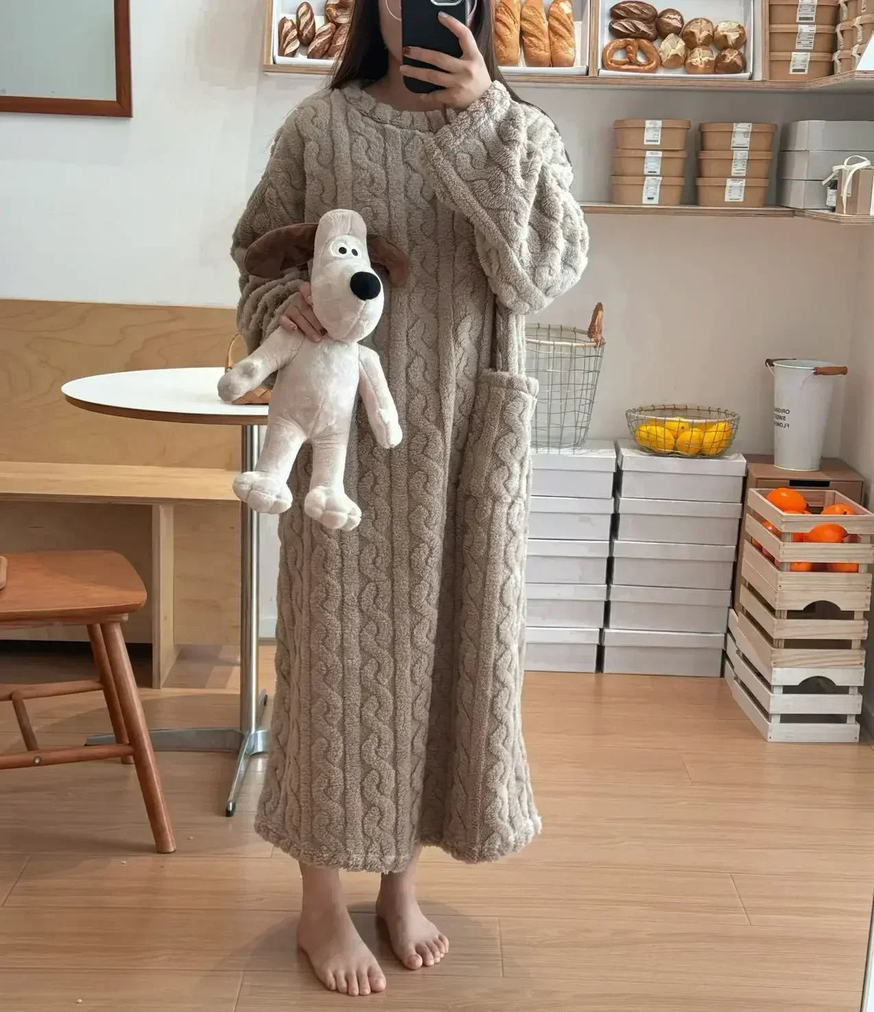 Eunice | Gezellige Pocket Nachtkleding Jurk