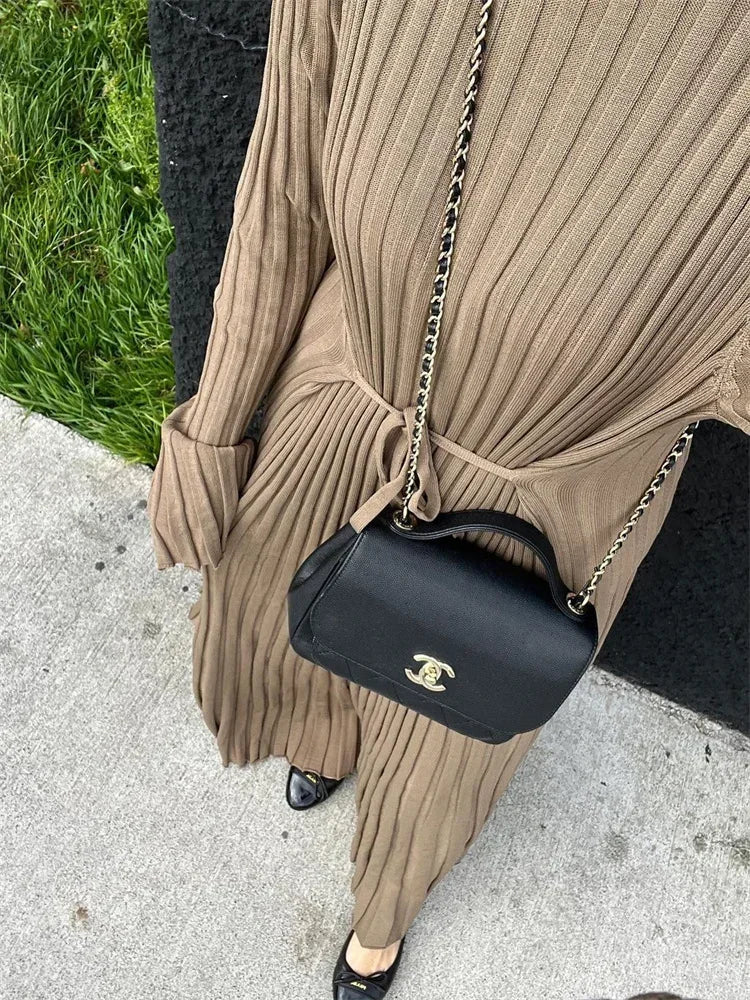 Caroline | Geribbelde Maxi Jurk