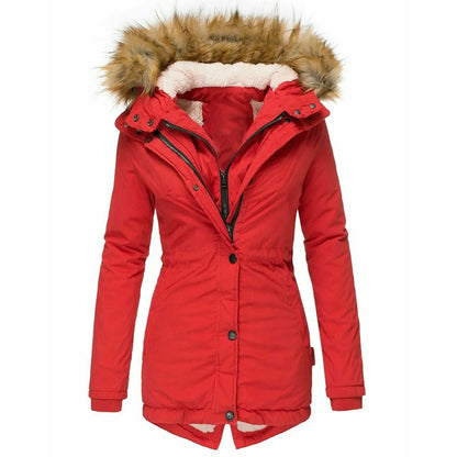 Sabrina | Slim fit winterjas met capuchon en kraag