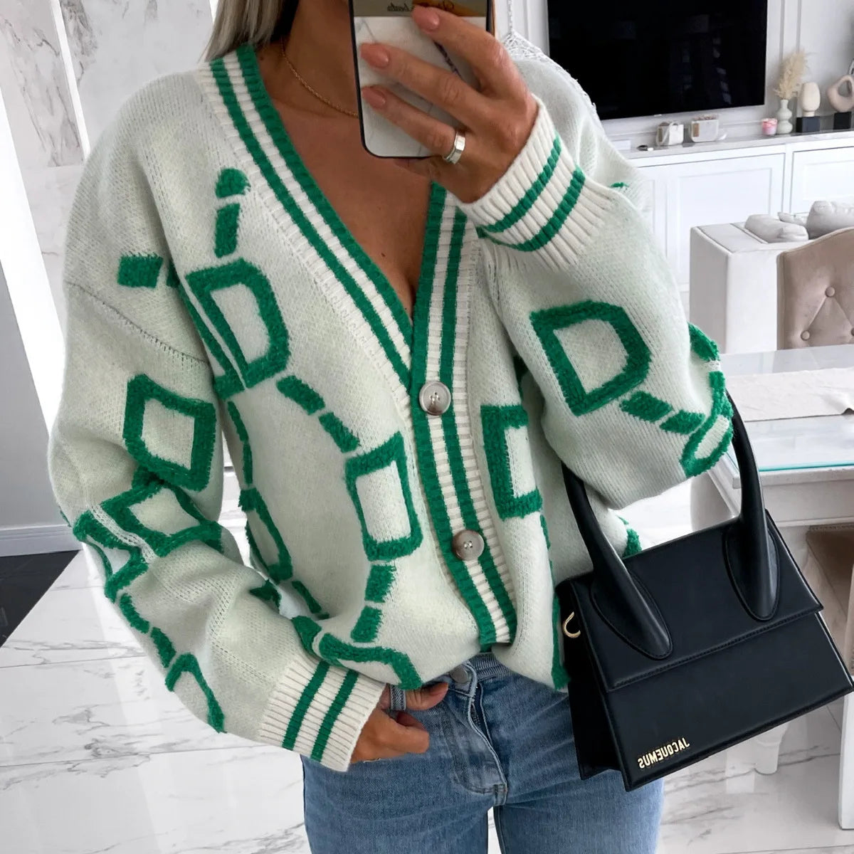 Nanette | Trendy vest met geometrisch design