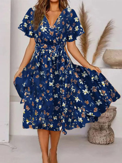 Evy | Elegante midi-jurk met romantische bloemenprint