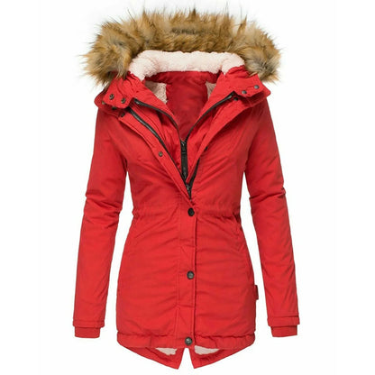 Sabrina | Slim fit winterjas met capuchon en kraag