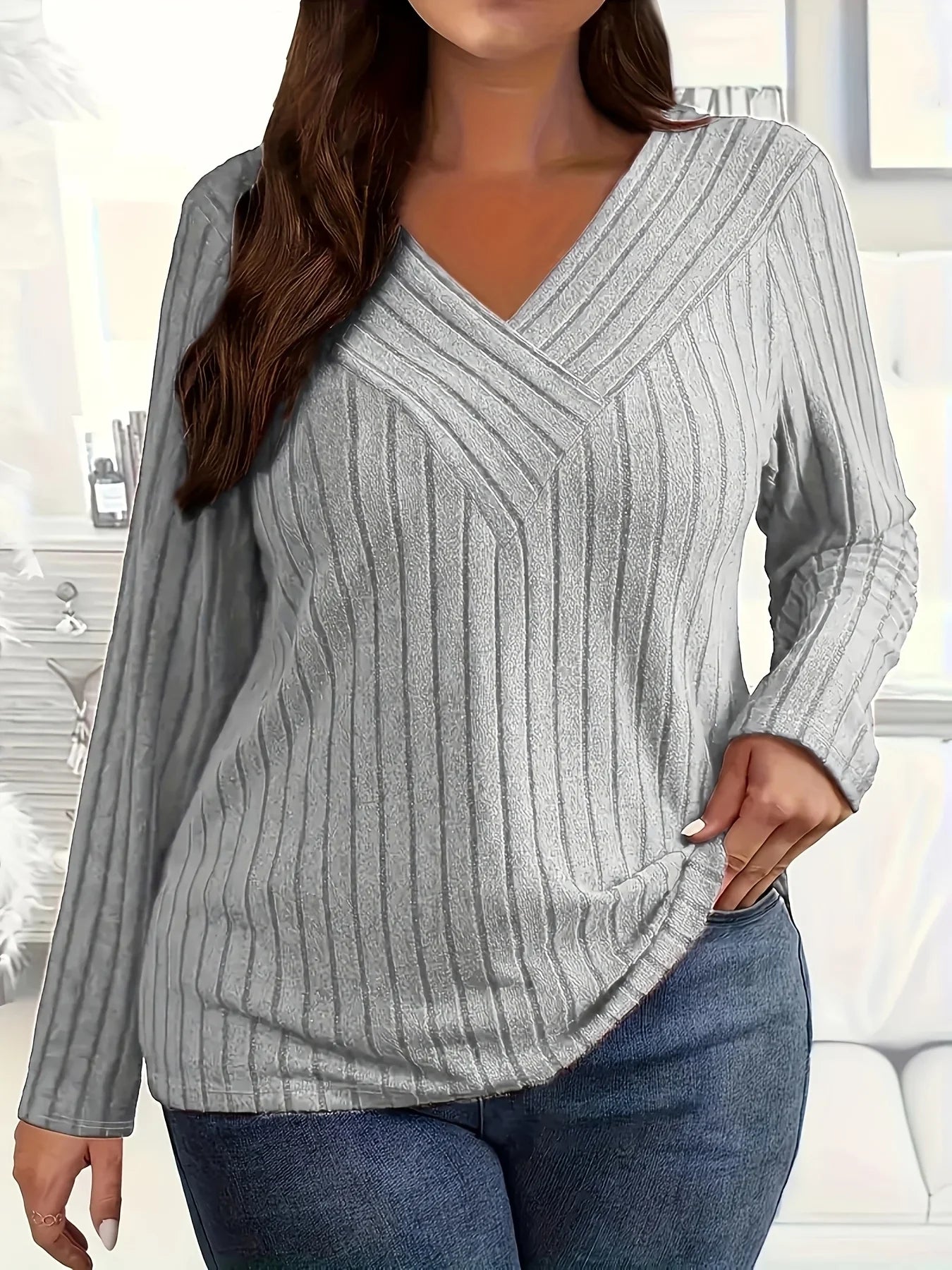 Louise | Geribbelde Lange Mouwen Top
